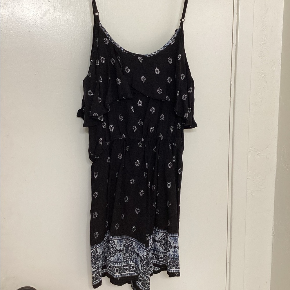 Iris Black Romper